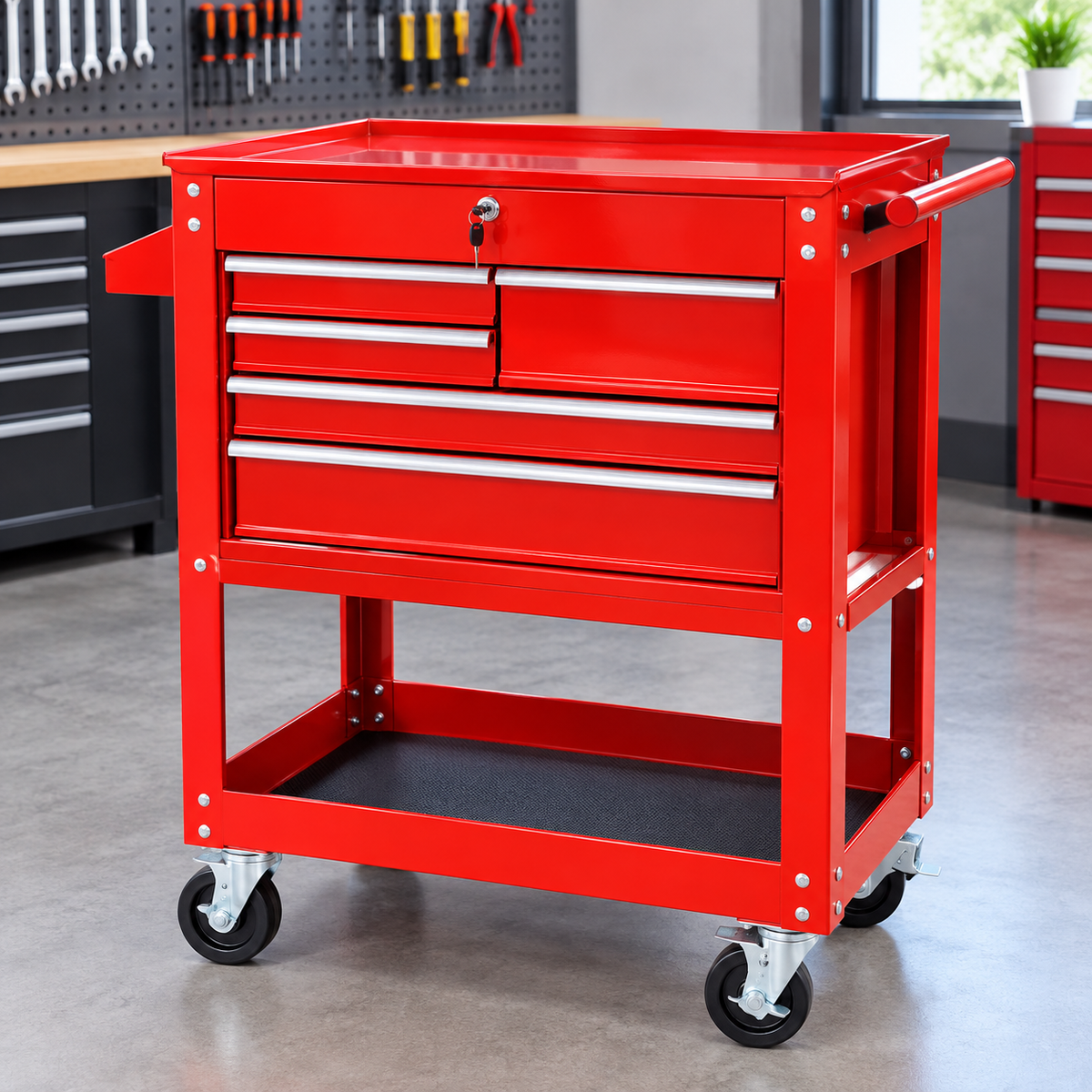 SERVANTE WIGGLE VIDE ROUGE 5 TIROIR WJS-C0501