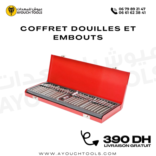 Coffret douilles et embouts 54 pcs