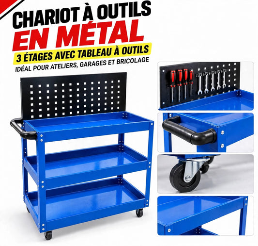 Chariot à outils en métal 3 étages AH003