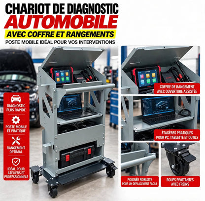 Chariot à outils pour diagnostic automobile sur roues AH-009