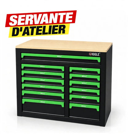 Servante VIDE WIGGLE à 13 tiroirs verte WJS-T1301