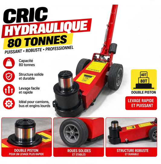 Cric Hydraulique 80 Tonnes – Professionnel pour Poids Lourds YZ- 4070C