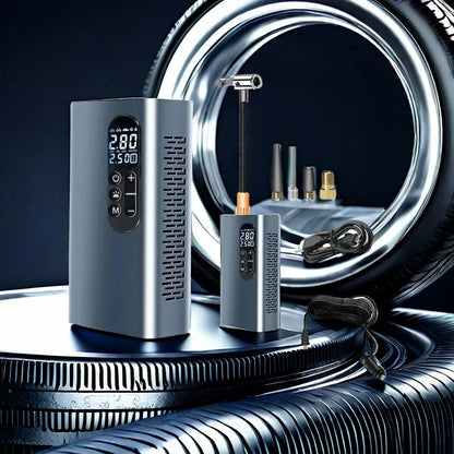 Compresseur d'air portable 12V Rechargeable avec Lampe LED YZ2002