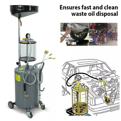 Bac de Récupération d’Huile Usagée 80 L – Réservoir de Vidange Mobile pour Garage